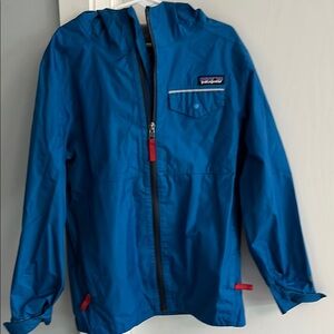 Patagonia Blue Raincoat Lightweight Hooded Jacket